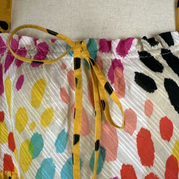 Conditions Apply Anthropologie Tie Strap Ruffle Tank Top Mix Pattern Size XS - Picture 2 of 7